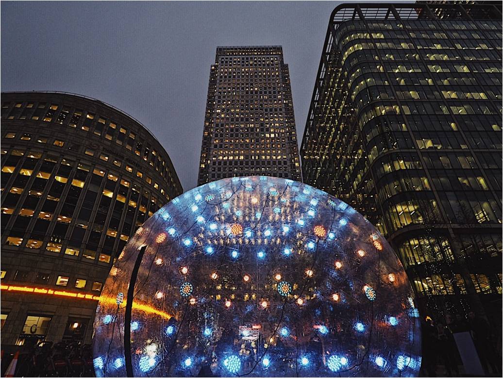 Winter lights at Canary Wharf 2018